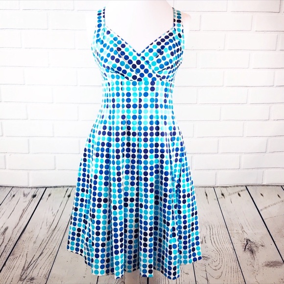 Calvin Klein Dresses & Skirts - Calvin Klein Blue & White Polka Dot Sundress Sz 10